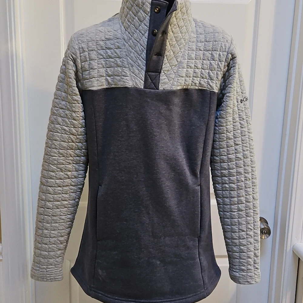 COLUMBIA Sunday Summit II Tunic Sporty Quilted Gray Pullover Sweatshirt Sweater
